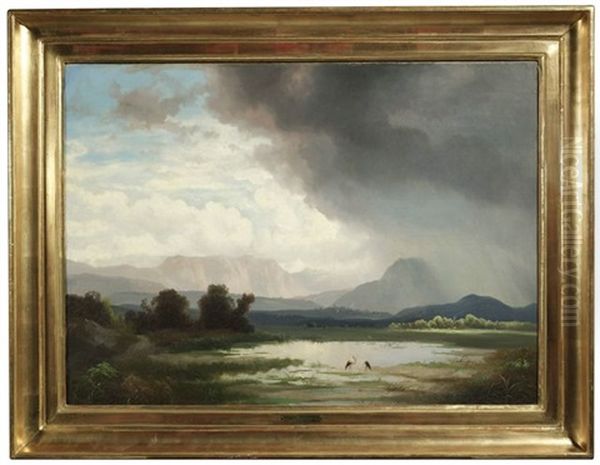 Weite Wolkenverhangene Landschaft, Wohl Im Chiemgau - view 1