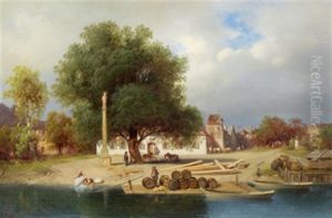 Reges Treiben Am Flusufer