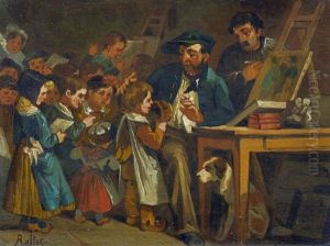 Kinder Im Malatelier by Auguste Raffet