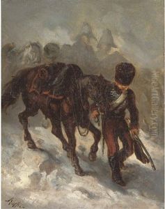 Campagne Napoleonienne, Hussards Dans La Neige by Auguste Raffet