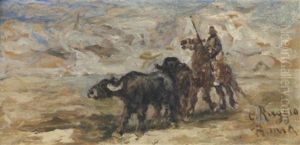 Buttero E Bufali by Giuseppe Raggio