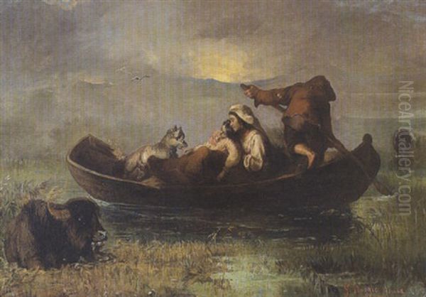 Italienische Fischerfamilie Im Nachen - view 1