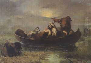 Italienische Fischerfamilie Im Nachen