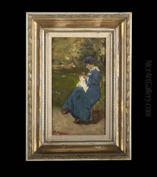 Woman On A Park Bench - view 1