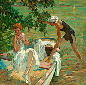 Badande Kvinnor by Raffaele Ragione