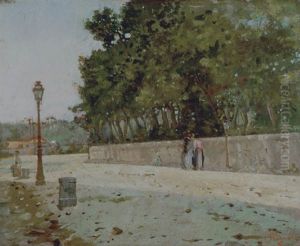 Viale Con Figure by Raffaele Ragione