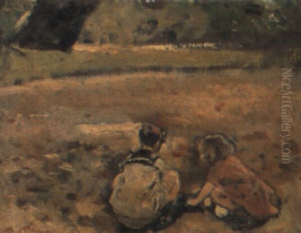 Two Children Playing In A Park - view 1