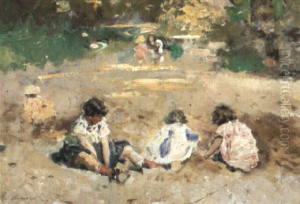 Four Children Playing In A Park - view 1