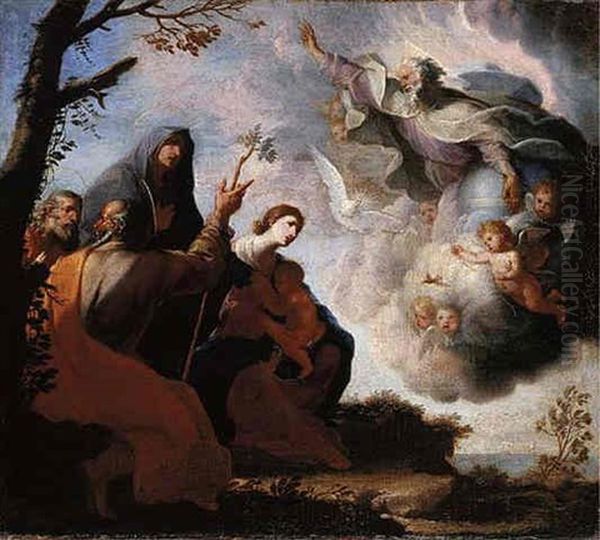God The Father Appearing Before The Holy Family With Saint Anne And Saint Joachim - view 1