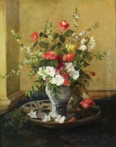 Bouquet De Fleurs Au Vase De Delft