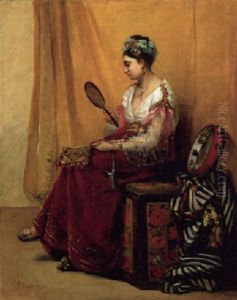Jeune Femme Au Tambourin by Jules Felix Ragot