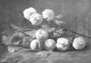 Stilleben Mit Rosenstraus, Pfirsichen Und Vogelbeeren Stilleben Mit Rosenstraus, Pfirsichen Und Vogelbeeren