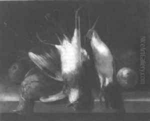 A Still Life With Dead Game And Apples by Jules Felix Ragot