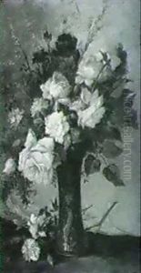Roses In A Chinese Vase by Jules Felix Ragot