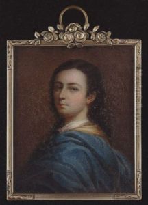A Young Gentleman With Long Hair, Wearing Blue Cloak Over Yellow Coat And White Cravat A Young Gentleman With Long Hair, Wearing Blue Cloak Over Yellow Coat And White Cravat