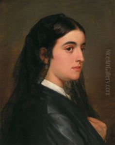 Portrait Einer Jungen Frau Mit Schleier Portrait Einer Jungen Frau Mit Schleier