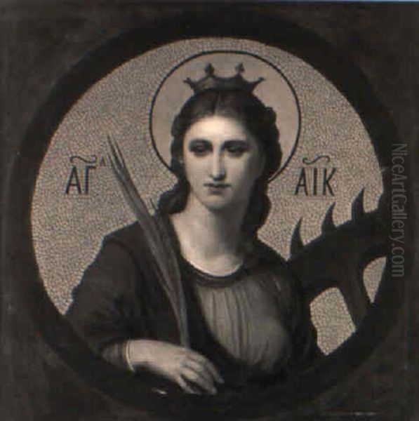 Hl. Katharina Mit Rad Und Martyrerpalme - view 1