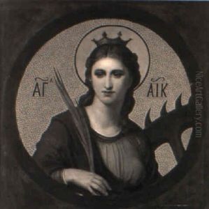 Hl. Katharina Mit Rad Und Martyrerpalme Hl. Katharina Mit Rad Und Martyrerpalme