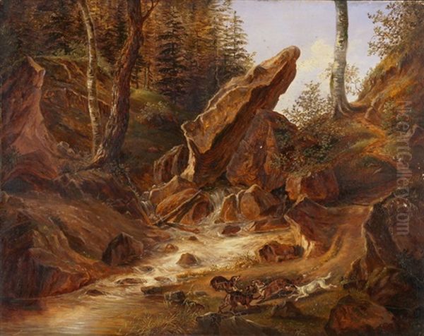 Wildbach Mit Jagdmeute - view 1
