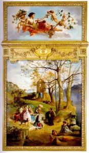 An Allegory Of Autumn: The Goddess Cybele Surrounded By Putti; A Mountainous Repose by Diodore Rahoult