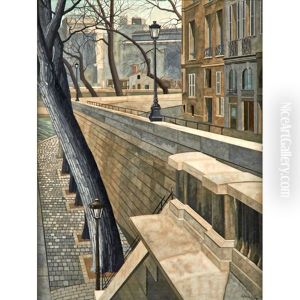 A Paris Street Scene by Ratislaw Rakoff