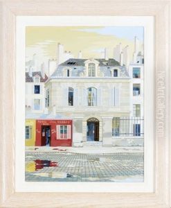 Parisian Street Scene (+ A Companion Painting; 2 Works) by Ratislaw Rakoff