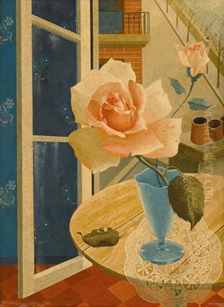 Roses By An Open Window - view 1