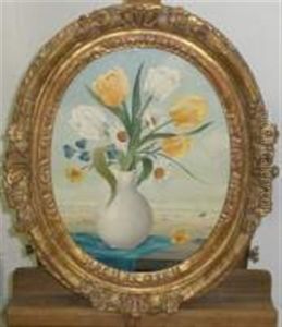 Bouquet De Fleurs Devant La Mer by Ratislaw Rakoff