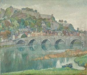 Le Pont De Jambes Par Temps Gris by Mecislas Rakowski