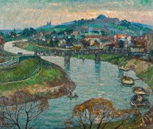 Cracow's Wawel And Vistula River by Mecislas Rakowski