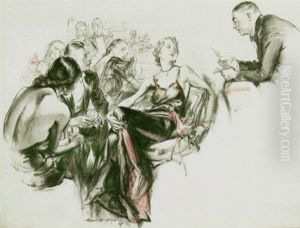 Man Reading Letter Aloud At Formal Party by Henry Patrick Raleigh