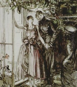 Couple By A French Window by Henry Patrick Raleigh