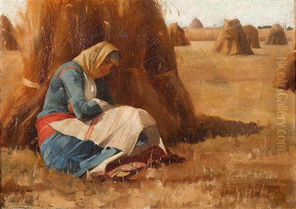 Resting By A Haystack - view 1