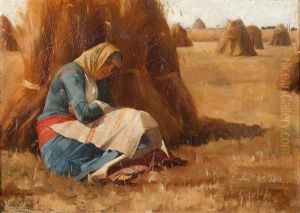 Resting By A Haystack