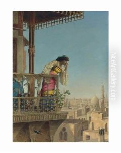 On The Balcony, Cairo by Theodore Jacques Ralli