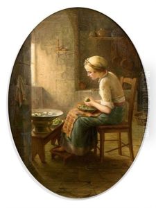 Jeune Femme Pelant Des Pommes Jeune Femme Pelant Des Pommes