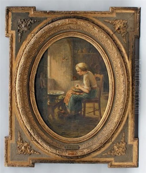 Jeune Femme Pelant Des Pommes - view 1