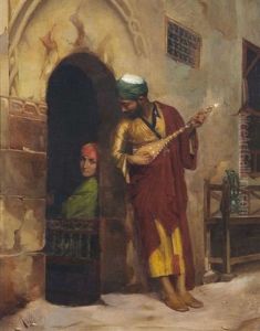The Mandolin Player, Cairo by Theodore Jacques Ralli