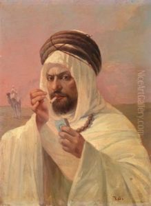 Portrait De Caid Algerien by Theodore Jacques Ralli