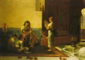 The Lesson In The Harem by Theodore Jacques Ralli