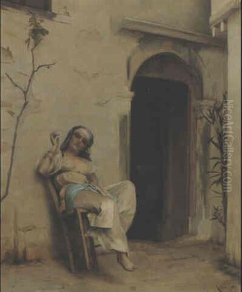Femme Turque Fumant - view 1