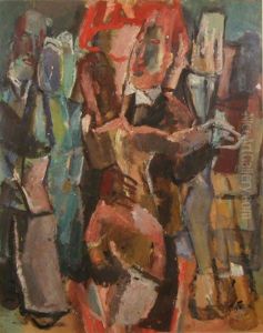 Danseurs Et Voiliers Au Port (recto-verso) by Ramah (Henri Francois Raemaeker)