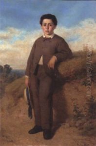 Portrait Eines Knaben In Sommerlandschaft by Arthur Georges (Baron von) Ramberg