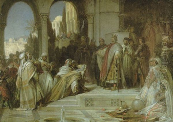 Am Hof Kaiser Friedrichs Ii., Beim Empfang Einer Araber-gesandtschaft In Palermo - view 1