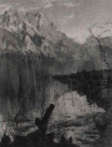 Blick Auf Den Traunstein by Arthur Georges (Baron von) Ramberg