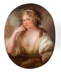 Bildnis Einer Eleganten Dame In Antikisierendem Gewand by Johann Heinrich Ramberg