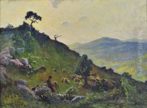 Patre Et Son Troupeau by Jules Louis Rame