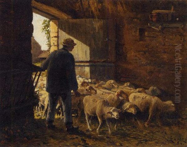 Sheep Herding At Dusk - view 1
