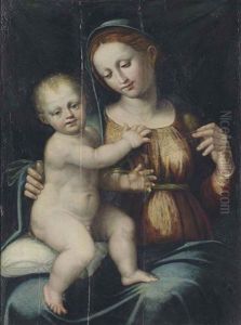 The Madonna And Child, Holding An Orb