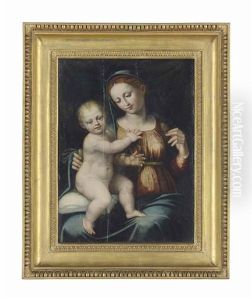 The Madonna And Child, Holding An Orb